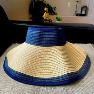 Straw packable beach sun visor velcro adjustable